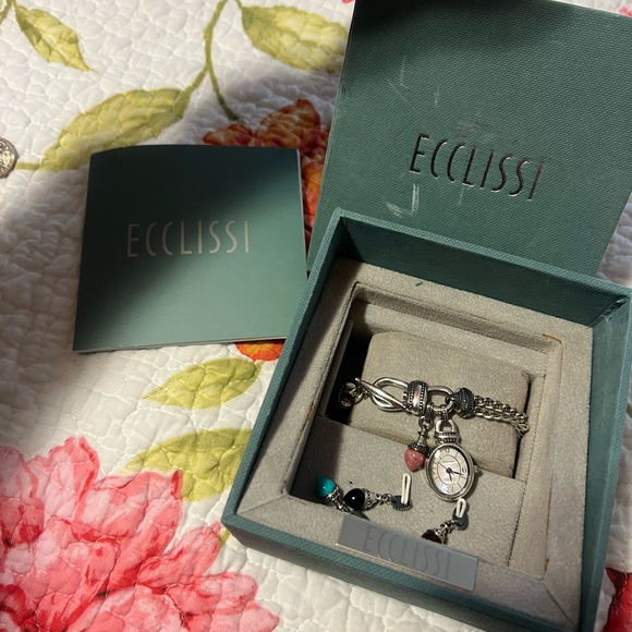 ESSLISSI Sterling Silver and Authentic Gem Charm Watch - Picture 4 of 11